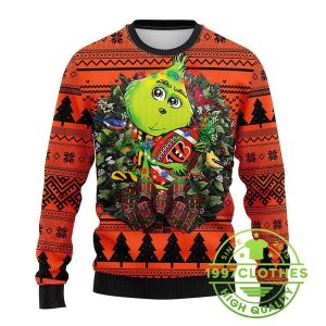 Cincinnati Bengals Grinch Hug Ugly Christmas Sweater 1