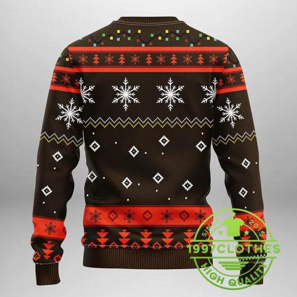 Cleveland Browns Funny Grinch Ugly Christmas Sweater, Cleveland Browns Ugly Sweater, NFL Ugly Sweater