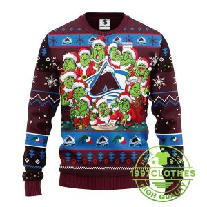 Colorado Avalanche 12 Grinch Xmas Day Ugly Christmas Sweater 1 2