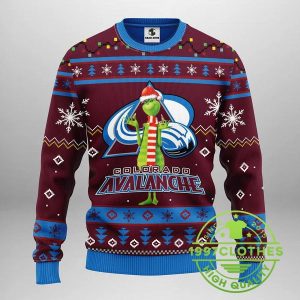 Colorado Avalanche Funny Grinch Ugly Christmas Sweater 1