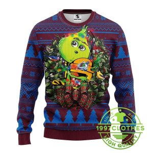 Colorado Avalanche Grinch Hug Ugly Christmas Sweater 1