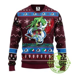 Colorado Avalanche Grinch Ugly Christmas Sweater 1