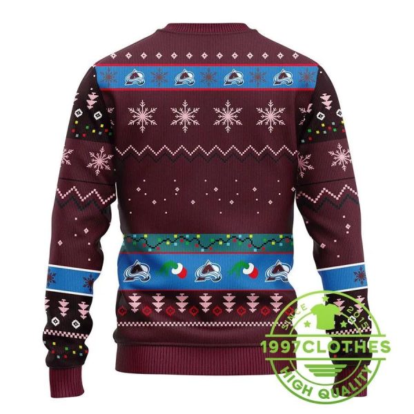 Colorado Avalanche Grinch Ugly Christmas Sweater, Colorado Avalanche Ugly Sweater, NHL Ugly Sweater