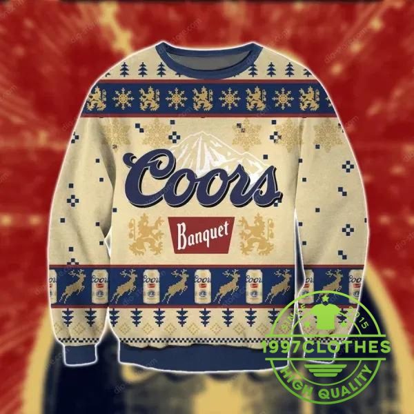 Coors Banquet Beer Ugly Christmas Sweater, Beer Ugly Sweater