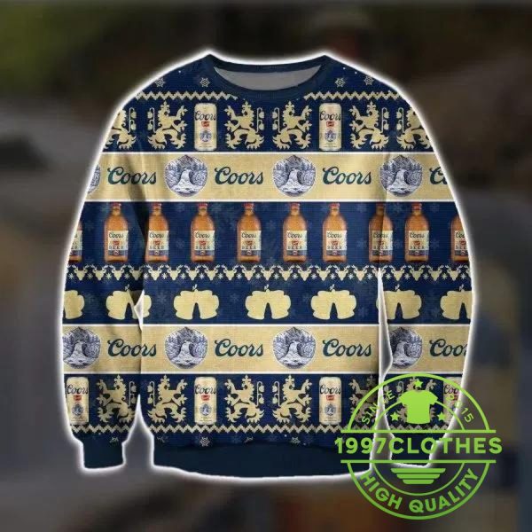 Coors Golden Beer Ugly Christmas Sweater, Beer Ugly Sweater