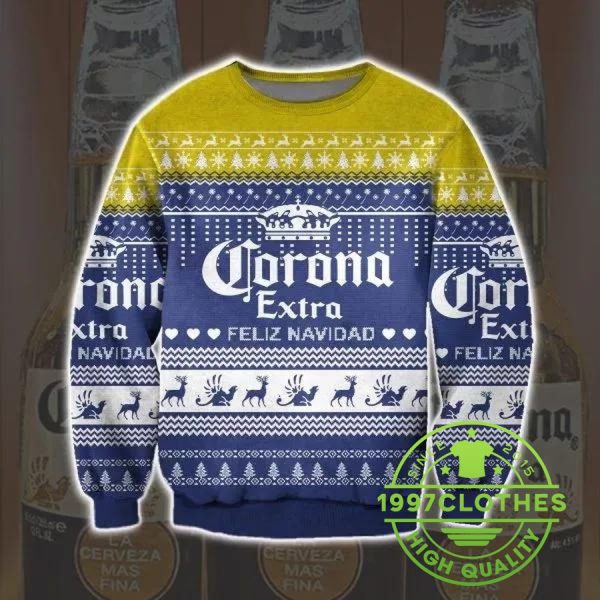 Corona Extra Beer Ugly Christmas Sweater, Corona Extra Sweater, Beer Ugly Sweater