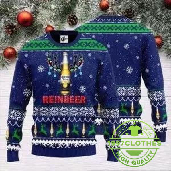 Corona Extra Reinbeer Christmas Ugly Christmas Sweater, Corona Extra Sweater, Beer Ugly Sweater