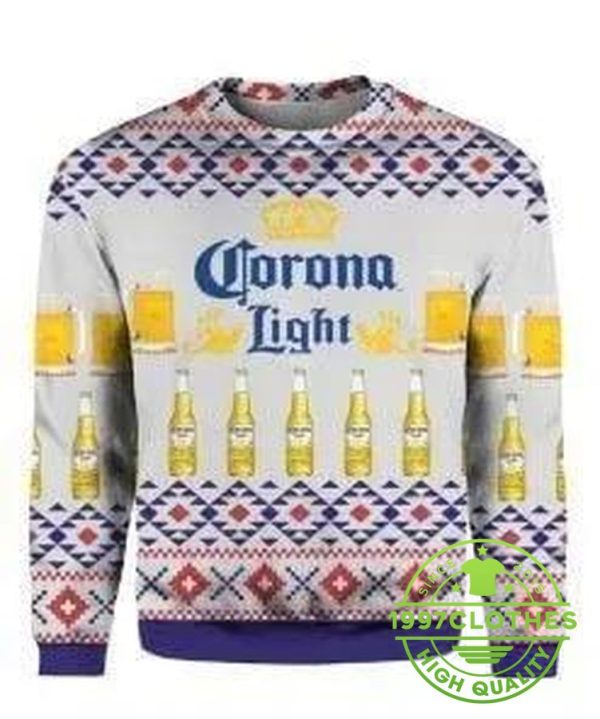 Corona Light Beer Ugly Christmas Sweater, Corona Light Christmas Sweater, Beer Ugly Sweater