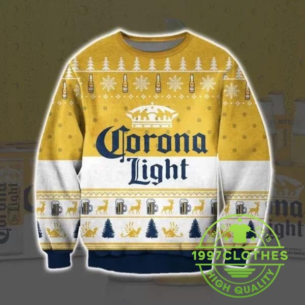 Corona Light Beer Ugly Christmas Sweater, Corona Light Christmas Sweater, Beer Ugly Sweater