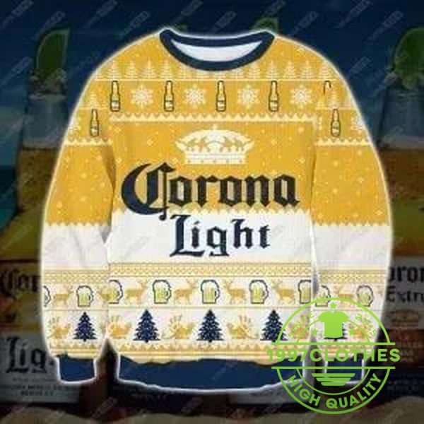 Corona Light Ugly Christmas Sweater, Corona Light Christmas Sweater, Beer Ugly Sweater