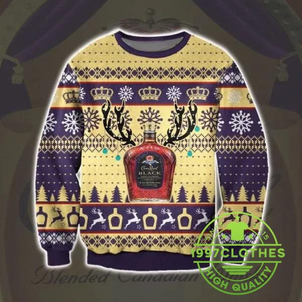 Crown Royal Ugly Christmas Sweater, Beer Ugly Sweater