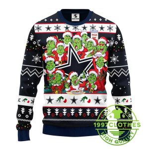 Dallas Cowboys 12 Grinch Xmas Day Ugly Christmas Sweater 1 1