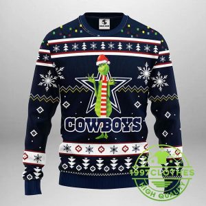 Dallas Cowboys Funny Grinch Ugly Christmas Sweater 1 1