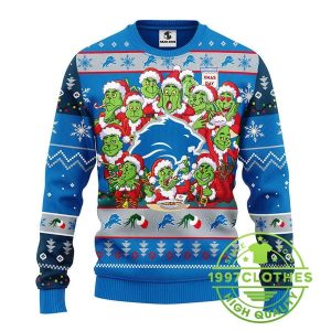 Detroit Lions 12 Grinch Xmas Day Ugly Christmas Sweater 2 2