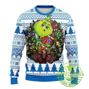 Detroit Lions Grinch Hug Ugly Christmas Sweater 1