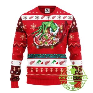 Detroit Red Wings Grinch Ugly Christmas Sweater 1