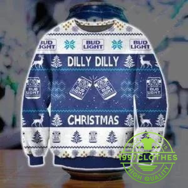 Dilly Dilly Bud Light Knitting Ugly Christmas Sweater, Beer Ugly Sweater