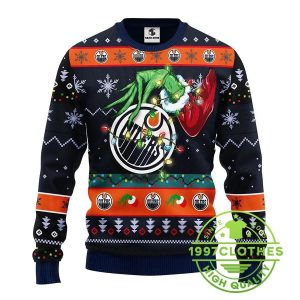 Edmonton Oilers Grinch Ugly Christmas Sweater 1