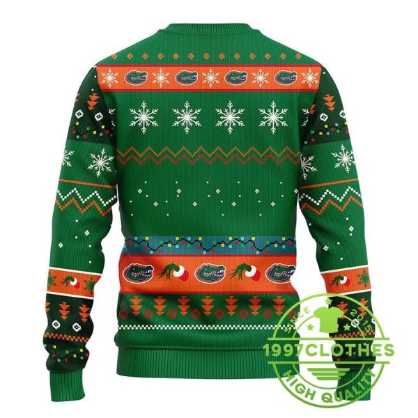 Florida Gators 12 Grinch Xmas Day Ugly Christmas Sweater, Florida Gators Ugly Sweater, NFL Ugly Sweater