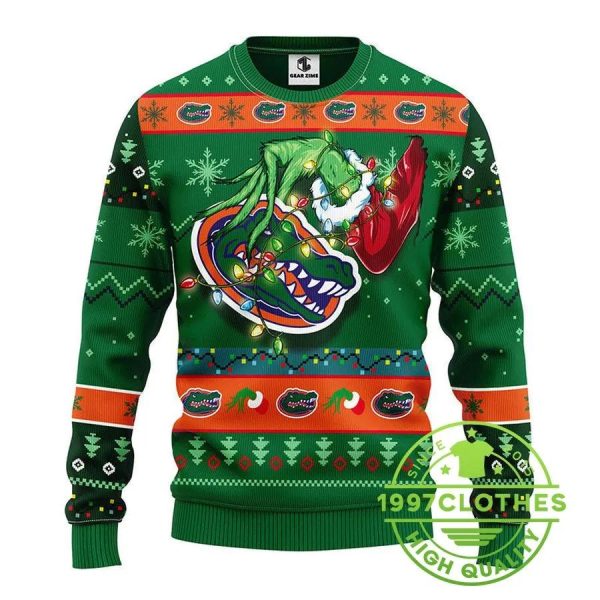 Florida Gators Grinch Ugly Christmas Sweater, Florida Gators Ugly Sweater, NFL Ugly Sweater