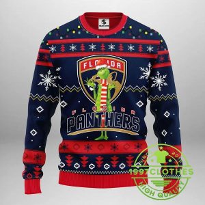 Florida Panthers Funny Grinch Ugly Christmas Sweater 1