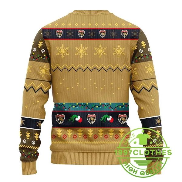 Florida Panthers Grinch Ugly Christmas Sweater, Florida Panthers Ugly Sweater, NHL Ugly Sweater