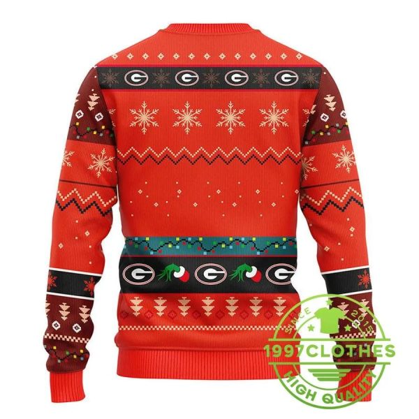 Georgia Bulldogs Grinch Ugly Christmas Sweater, Georgia Bulldogs Ugly Sweater, NFL Ugly Sweater