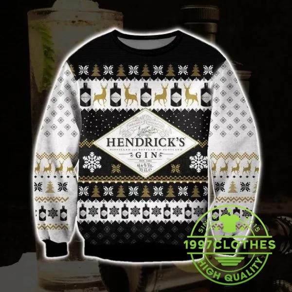 Hendrick’S Gin Wine Ugly Christmas Sweater, Beer Ugly Sweater