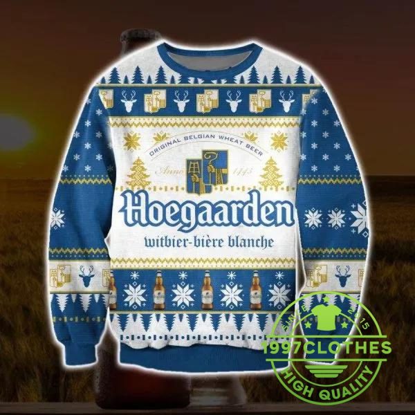 Hoegaarden Beer Ugly Christmas Sweater, Beer Ugly Sweater