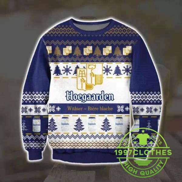 Hoegaarden White Ugly Christmas Sweater, Beer Ugly Sweater