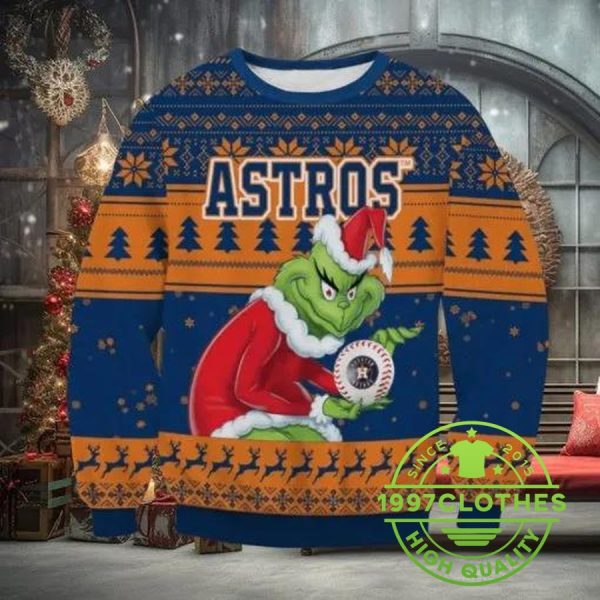 Houston Astros Grinch Stolen Christmas Ugly Sweater, Houston Astros Ugly Sweater, MLB Christmas Sweater