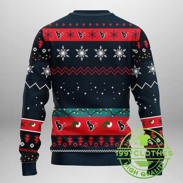 Houston Texans Grinch Ugly Christmas Sweater, Houston Texans Ugly Sweater, NFL Ugly Sweater