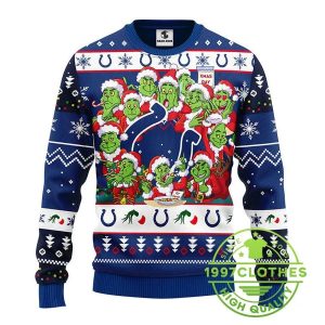 Indianapolis Colts 12 Grinch Xmas Day Ugly Christmas Sweater 1