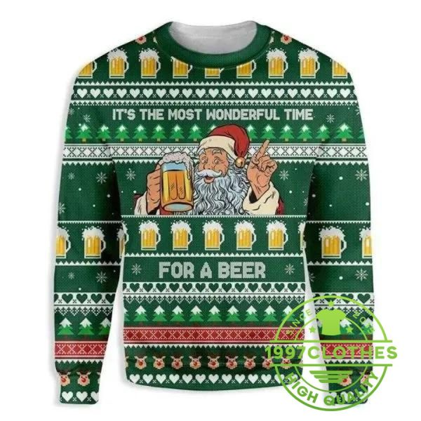 Its The Most Wonderful Occasion For A Beer Ugly Christmas Sweater, Beer Ugly Sweater