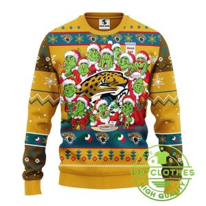 Jacksonville Jaguars 12 Grinch Xmas Day Ugly Christmas Sweater 1 2