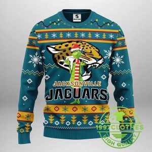 Jacksonville Jaguars Funny Grinch Ugly Christmas Sweater 1