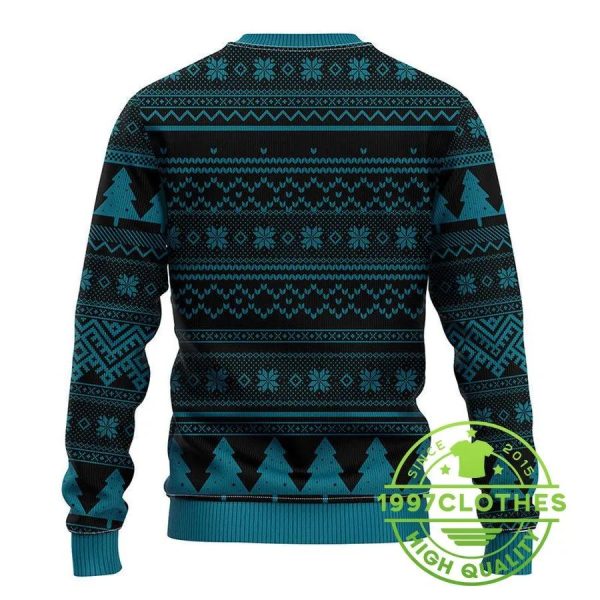 Jacksonville Jaguars Grinch Hug Ugly Christmas Sweater, Jacksonville Jaguars Ugly Sweater, NFL Ugly Sweater