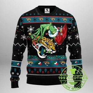 Jacksonville Jaguars Grinch Ugly Christmas Sweater 1