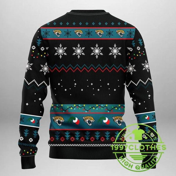 Jacksonville Jaguars Grinch Ugly Christmas Sweater, Jacksonville Jaguars Ugly Sweater, NFL Ugly Sweater