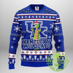 Kentucky Wildcats Funny Grinch Ugly Christmas Sweater 1