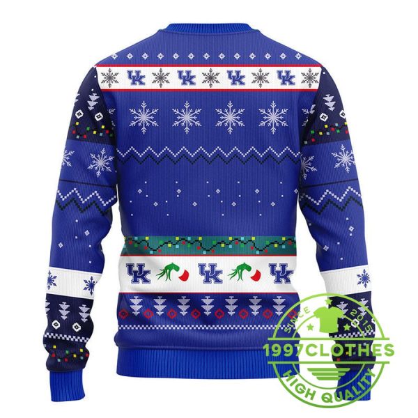 Kentucky Wildcats Grinch Ugly Christmas Sweater, Kentucky Wildcats Ugly Sweater, NCAA Ugly Sweater