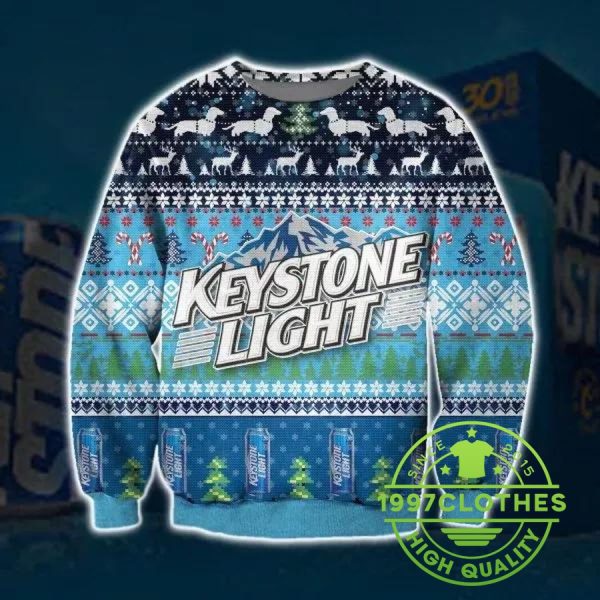 Keystone Light Beer Ugly Christmas Sweater, Keystone Light Sweater, Beer Ugly Sweater