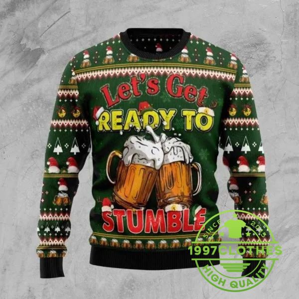 Lets Get Ready To Stumble Beer Ugly Christmas Sweater, Beer Ugly Sweater