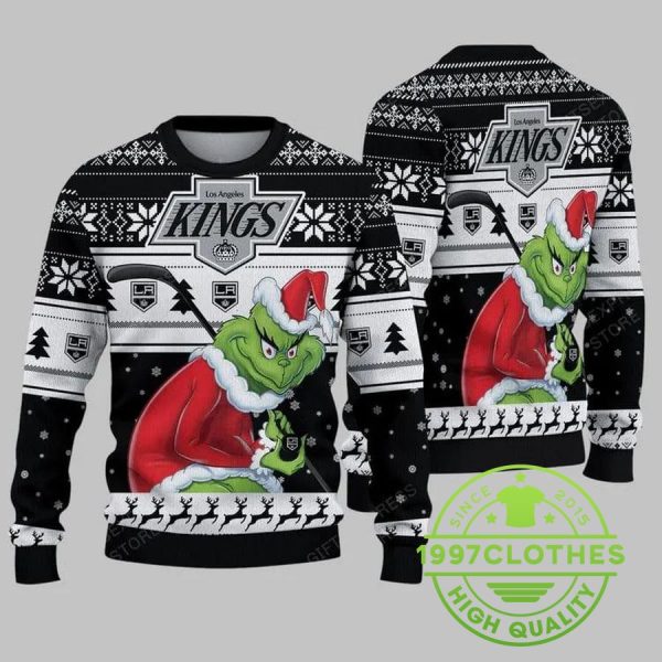 Los Angeles Kings Grinch Stolen Christmas Ugly Sweater, Los Angeles Kings Ugly Sweater, NHL Ugly Sweater