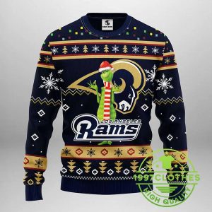 Los Angeles Rams Funny Grinch Ugly Christmas Sweater 1