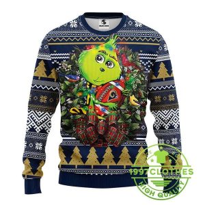 Los Angeles Rams Grinch Hug Ugly Christmas Sweater 1