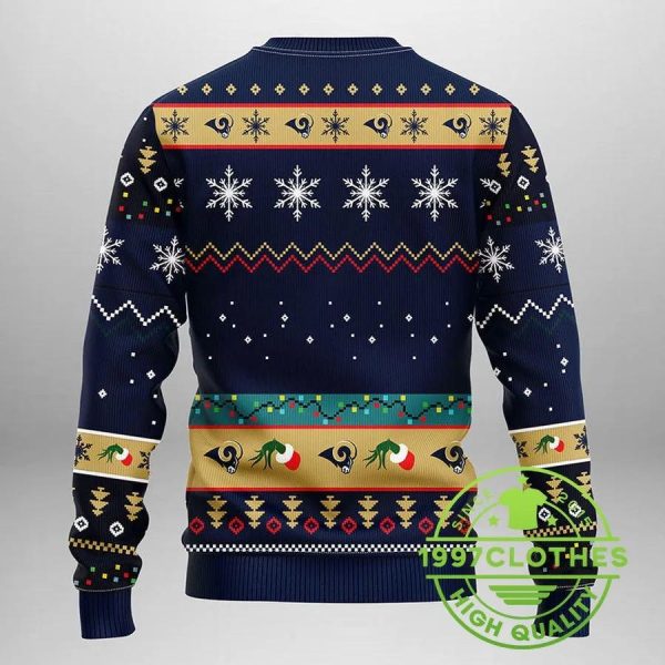 Los Angeles Rams Grinch Ugly Christmas Sweater, Los Angeles Rams Ugly Sweater, NFL Ugly Sweater