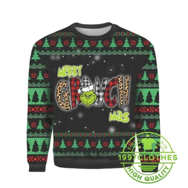 Merry GrinchMas Ugly Christmas Sweater, Christmas Grinch Sweater, Grinch Holiday Sweater