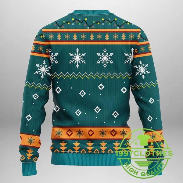 Miami Dolphins Funny Grinch Ugly Christmas Sweater, Miami Dolphins Ugly Sweater, NFL Ugly Sweater