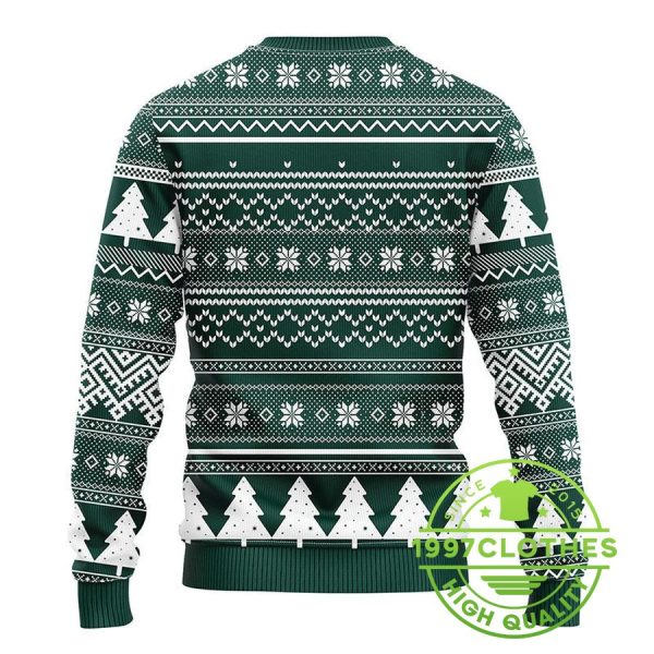 Michigan State Spartans Grinch Hug Ugly Christmas Sweater, Michigan State Spartans Ugly Sweater, NCAA Ugly Sweater